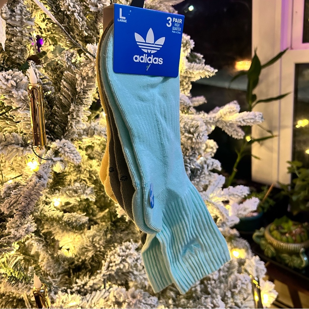 Adidas Assorted 3-Pair high quarter relaxed fit moisture wicking socks size L - Picture 2 of 7